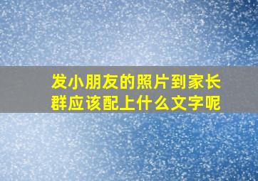 发小朋友的照片到家长群应该配上什么文字呢