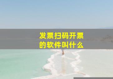 发票扫码开票的软件叫什么