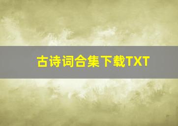 古诗词合集下载TXT