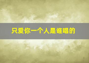 只爱你一个人是谁唱的