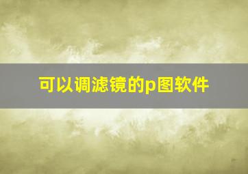 可以调滤镜的p图软件