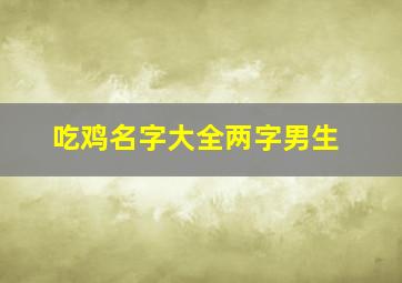 吃鸡名字大全两字男生