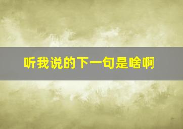 听我说的下一句是啥啊