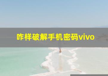 咋样破解手机密码vivo