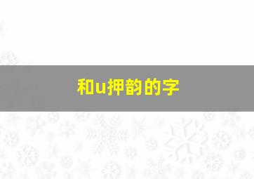 和u押韵的字