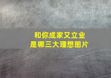 和你成家又立业是哪三大理想图片