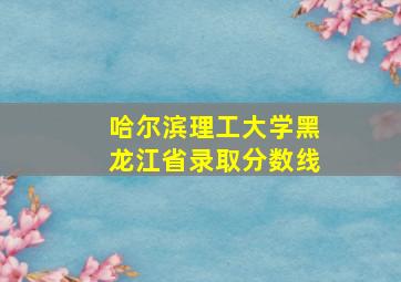 哈尔滨理工大学黑龙江省录取分数线