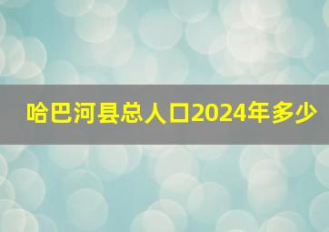 哈巴河县总人口2024年多少