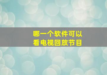 哪一个软件可以看电视回放节目