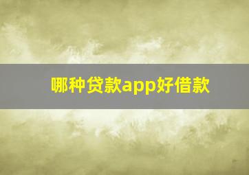 哪种贷款app好借款