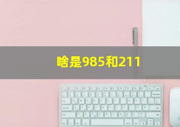 啥是985和211