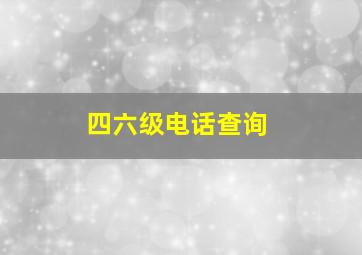 四六级电话查询