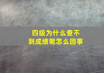 四级为什么查不到成绩呢怎么回事