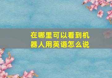 在哪里可以看到机器人用英语怎么说