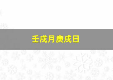 壬戌月庚戌日