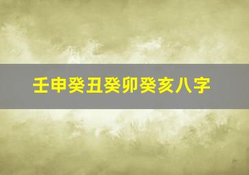 壬申癸丑癸卯癸亥八字