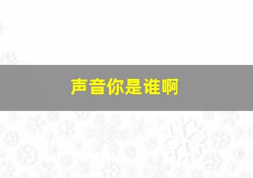 声音你是谁啊