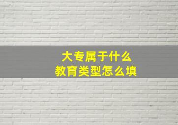 大专属于什么教育类型怎么填