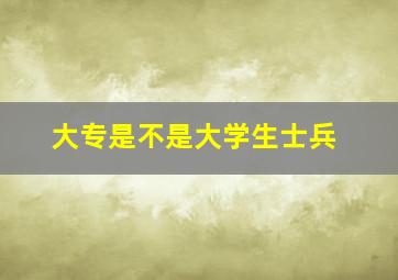 大专是不是大学生士兵