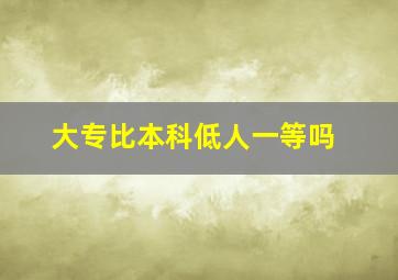 大专比本科低人一等吗