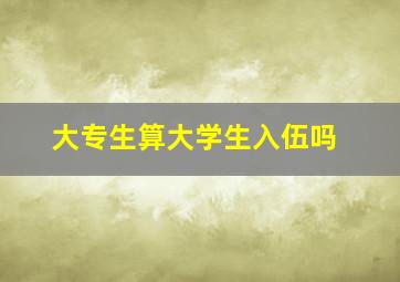 大专生算大学生入伍吗