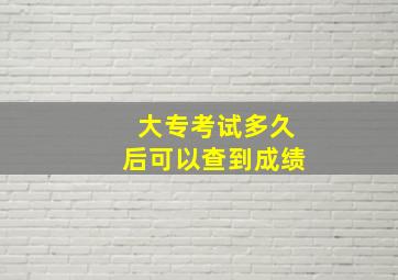 大专考试多久后可以查到成绩