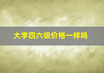 大学四六级价格一样吗