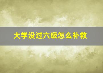 大学没过六级怎么补救