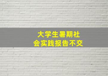 大学生暑期社会实践报告不交