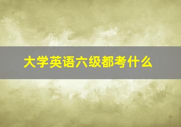 大学英语六级都考什么