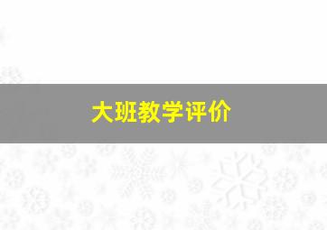 大班教学评价