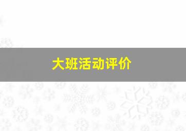 大班活动评价