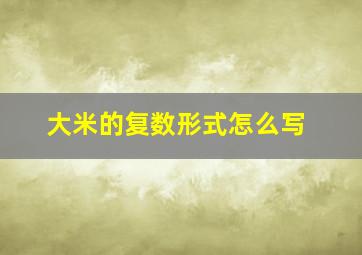 大米的复数形式怎么写