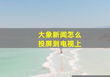 大象新闻怎么投屏到电视上