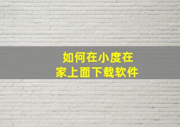 如何在小度在家上面下载软件