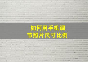 如何用手机调节照片尺寸比例