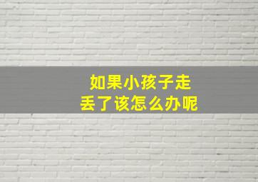 如果小孩子走丢了该怎么办呢