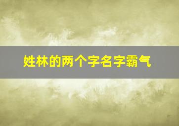 姓林的两个字名字霸气