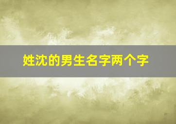 姓沈的男生名字两个字