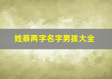 姓蔡两字名字男孩大全