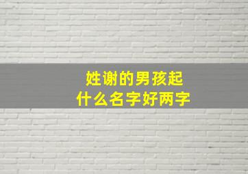 姓谢的男孩起什么名字好两字