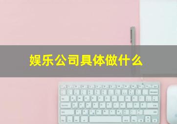 娱乐公司具体做什么