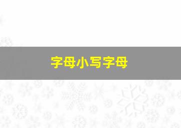 字母小写字母