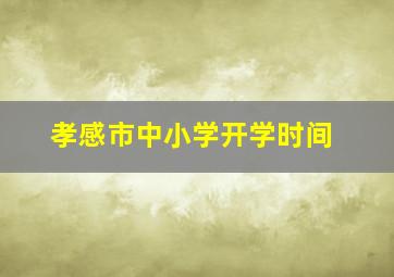 孝感市中小学开学时间