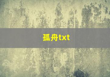 孤舟txt