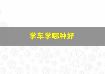 学车学哪种好