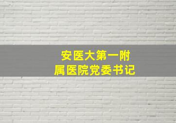 安医大第一附属医院党委书记