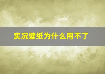 实况壁纸为什么用不了