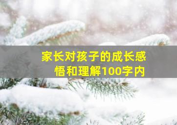 家长对孩子的成长感悟和理解100字内