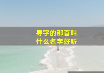 寻字的部首叫什么名字好听